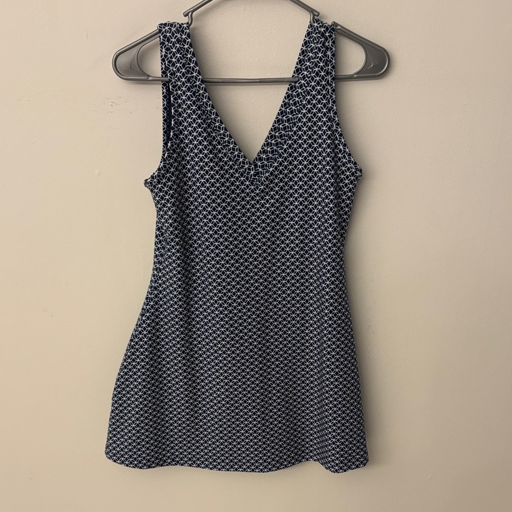 Abercrombie & Fitch Navy and White Patterned Mini Dress
